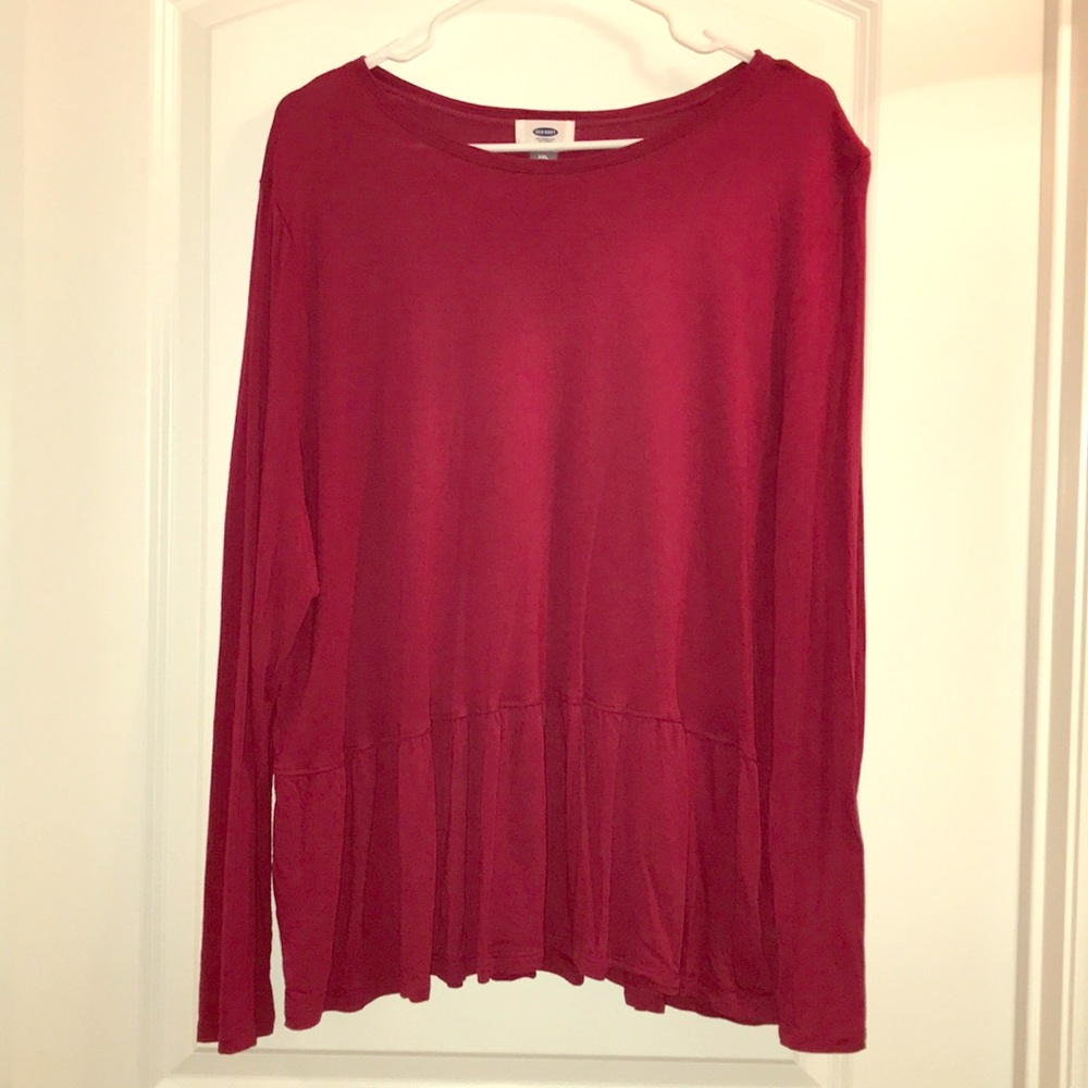 Dark Pink Peplum Top